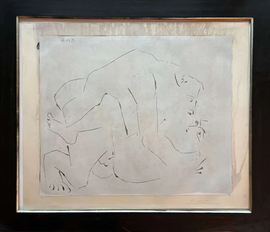 Pablo Picasso: L'Etreinte I, 1963. Linolschnitt.